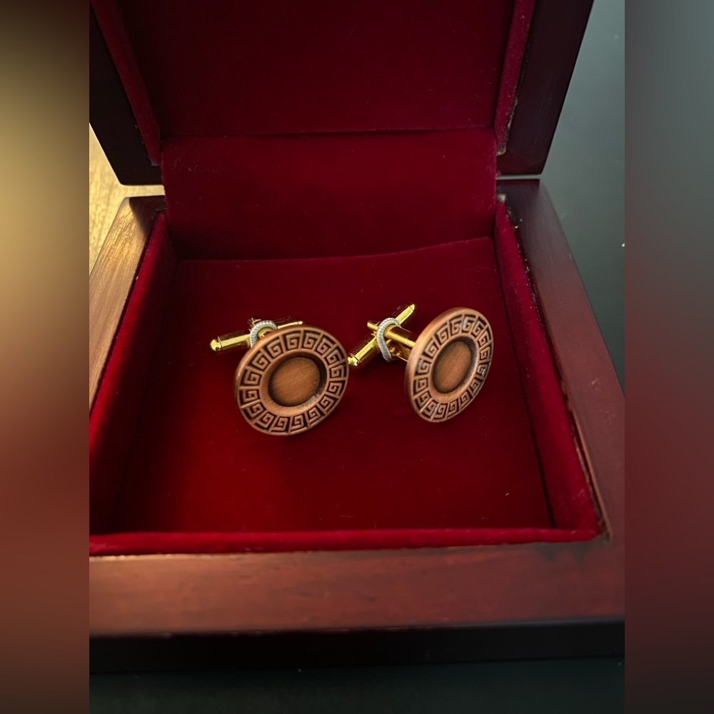 Etched Copper Cufflinks, made in AZ